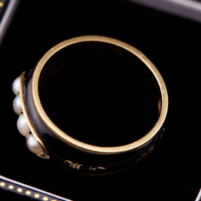 Georgian Mourning Band with Pearls