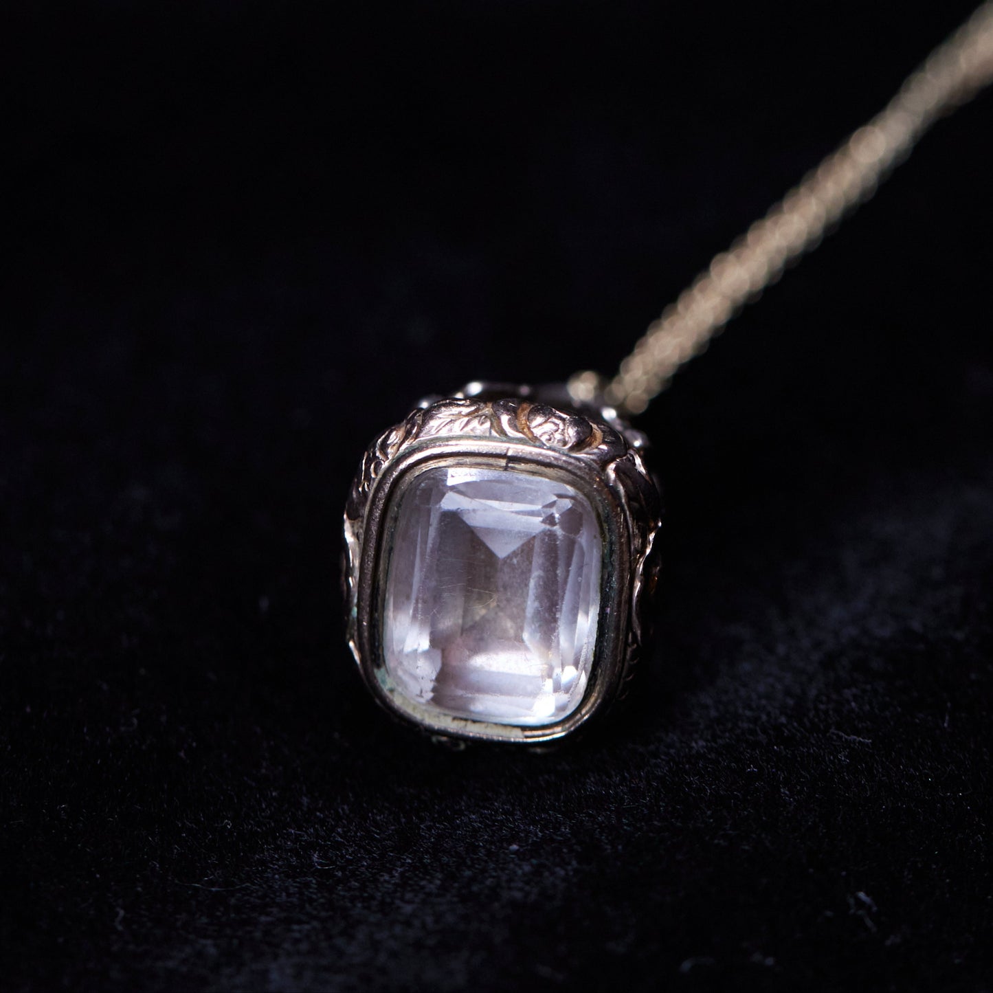 Rock Crystal Fob with Floral Detail