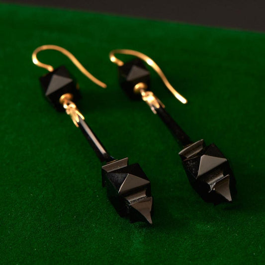 Carved Onyx Earrings