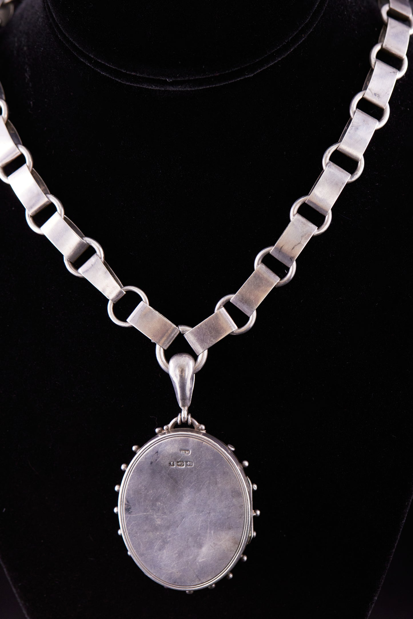 Victorian Silver Locket with Chain