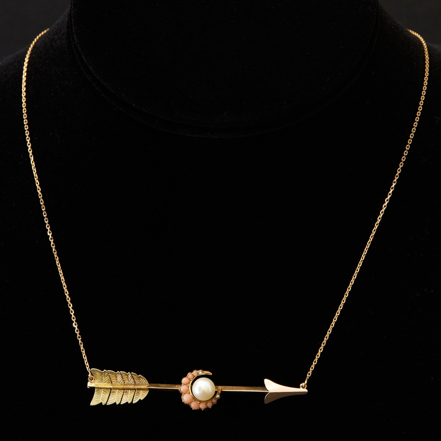 Victorian Crescent Arrow Necklace