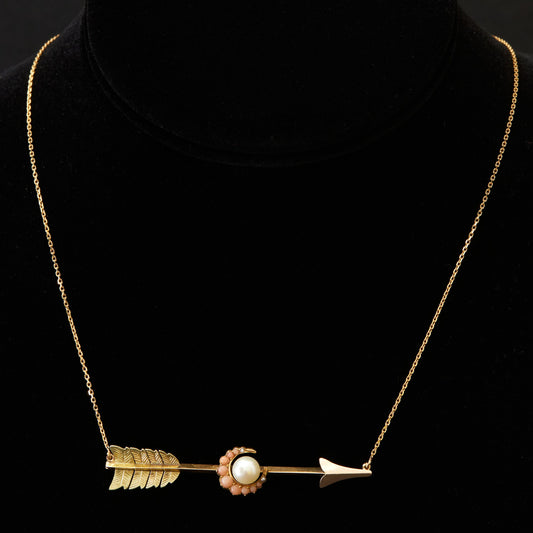 Victorian Crescent Arrow Necklace