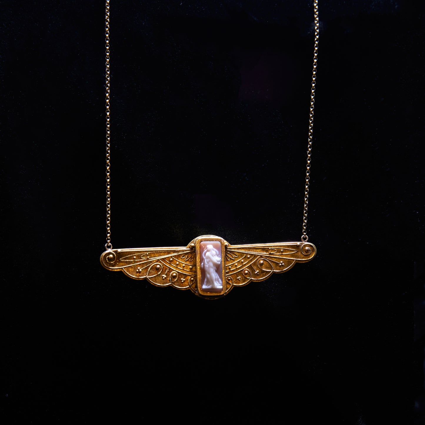 Winged Cameo Necklace