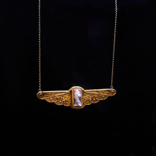 Winged Cameo Necklace