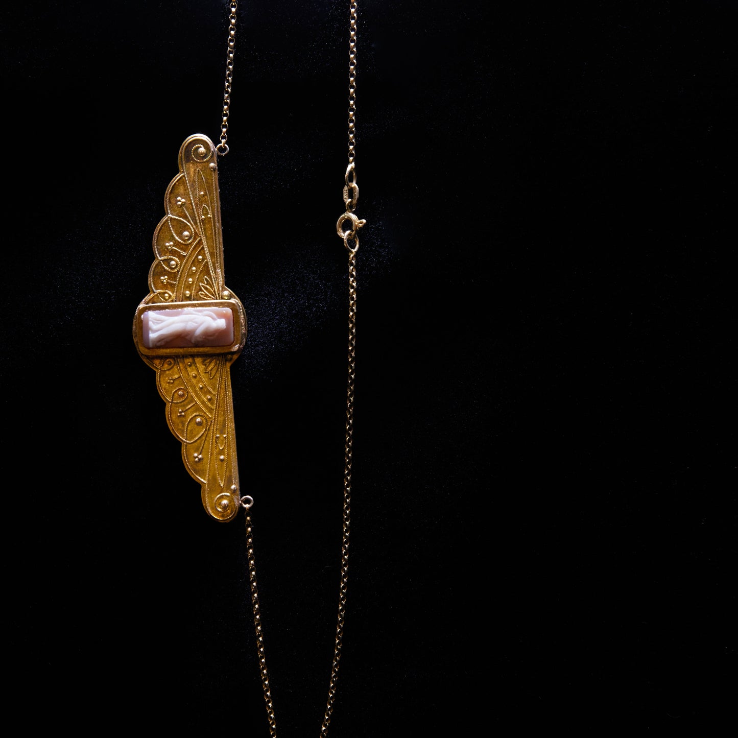 Winged Cameo Necklace