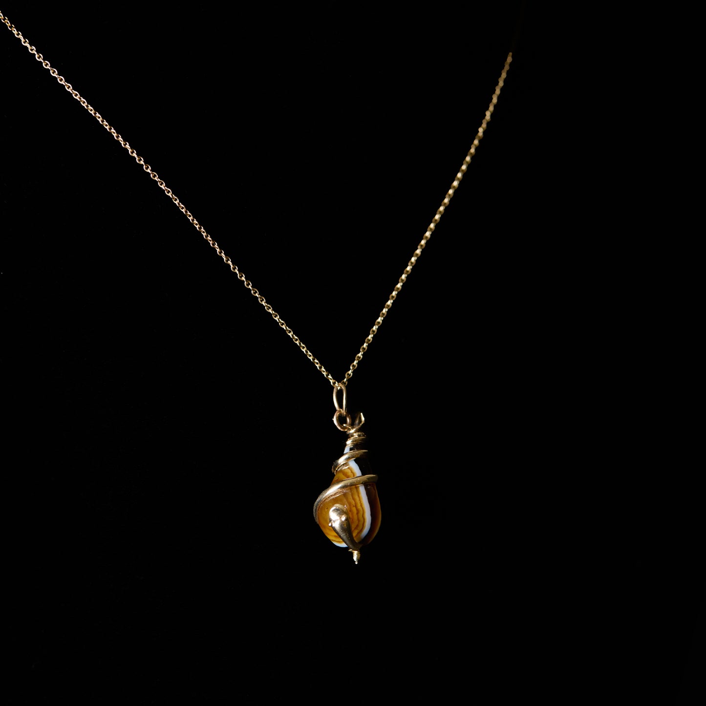 Banded Agate Snake Pendant