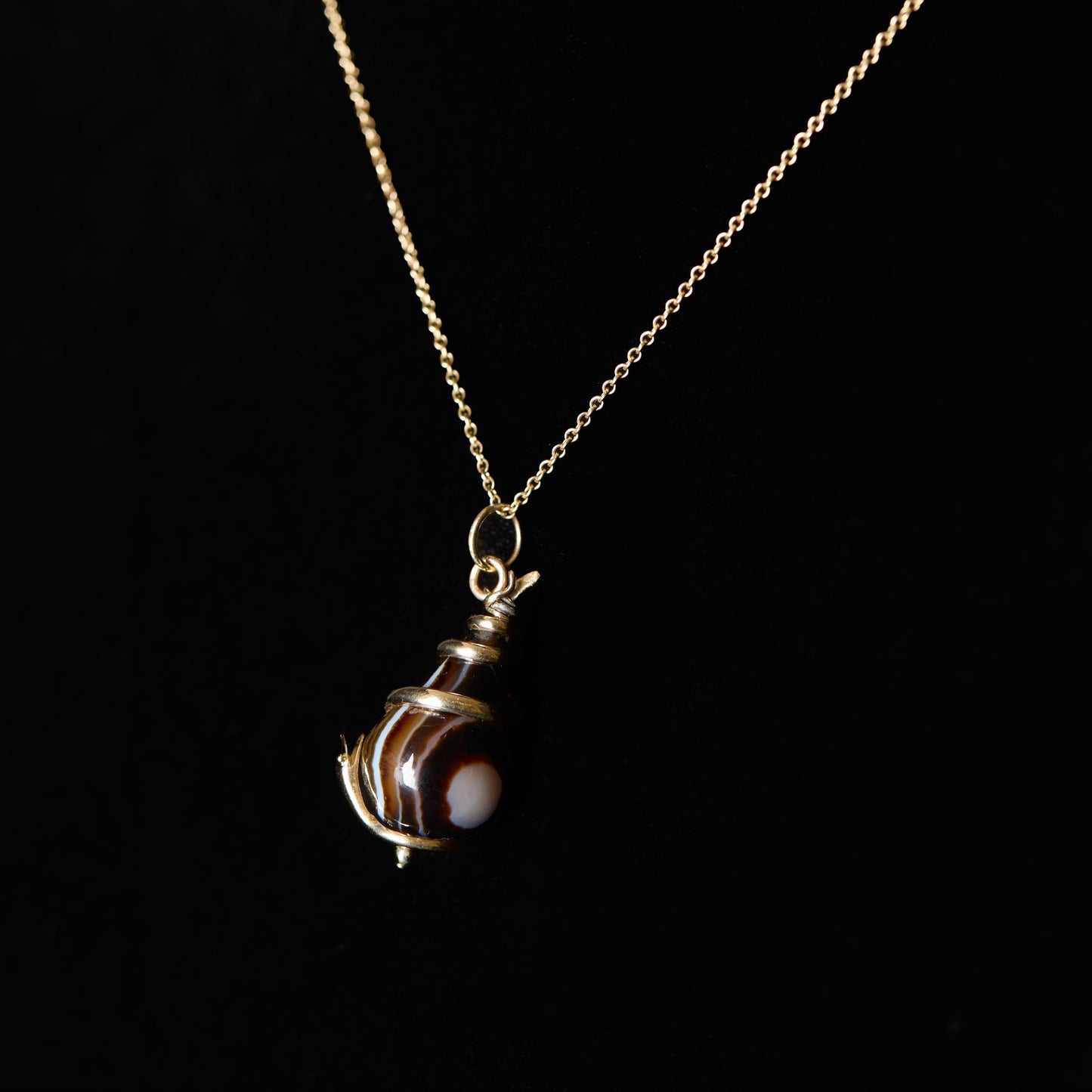 Banded Agate Snake Pendant