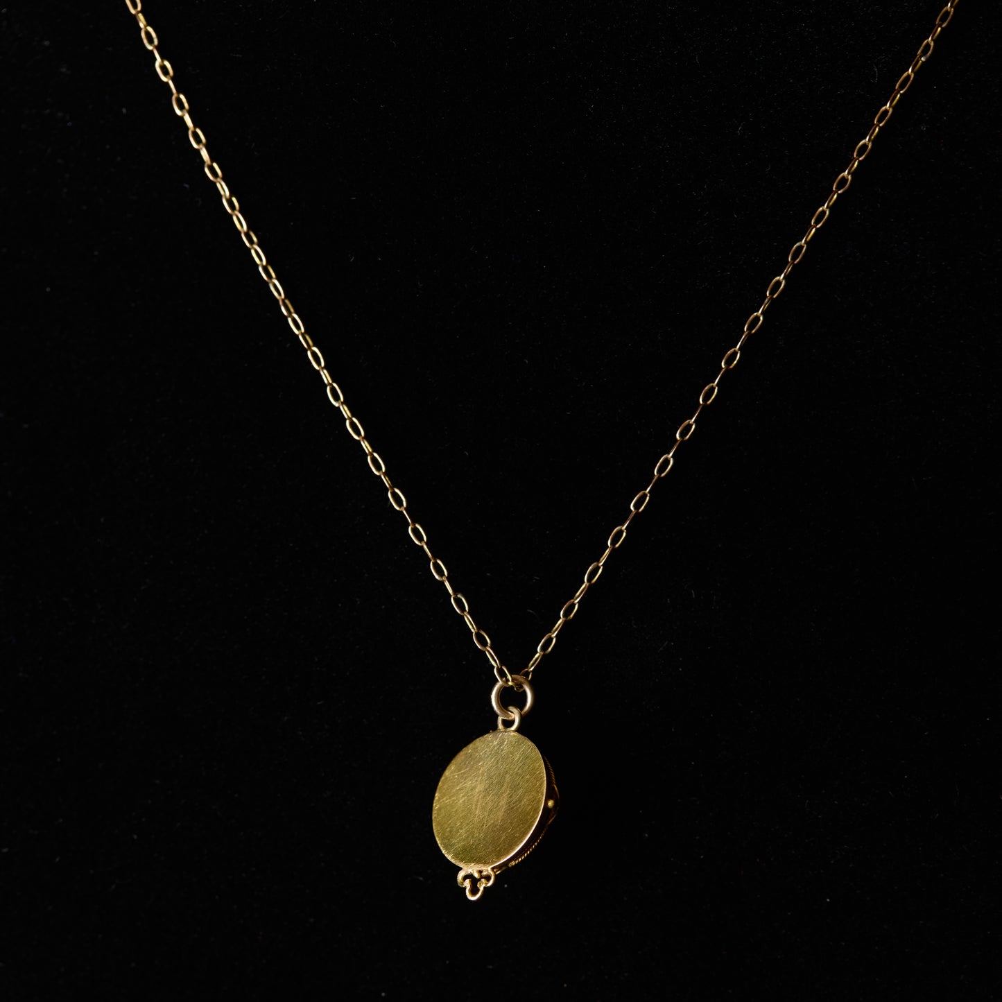 Late 19th Century Gold Pendant with Turquoise Flower Detail